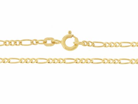 Figarokette 585 Gold mit einer Länge von 40 cm und einer Breite von 2,2 x 0,7 mm, ausgestattet mit einem sicheren Federringverschluss, Hersteller Juwelier Harnisch.