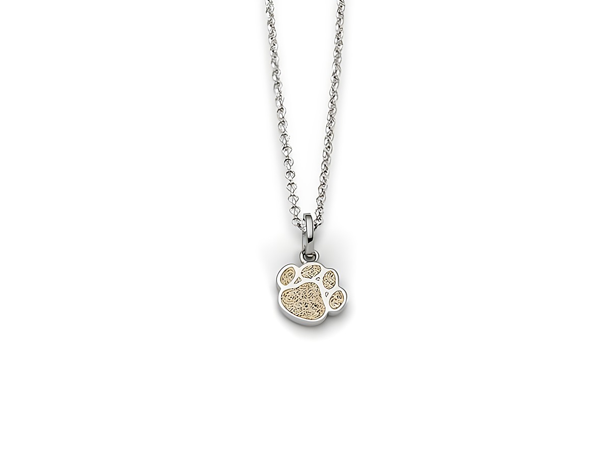 Halskette mit Pfotenanhänger aus Sterling Silber, Hersteller DUR, Modell K2624, Länge 42cm, dekorativer Anhänger in Form einer Pfote mit feinen Details.