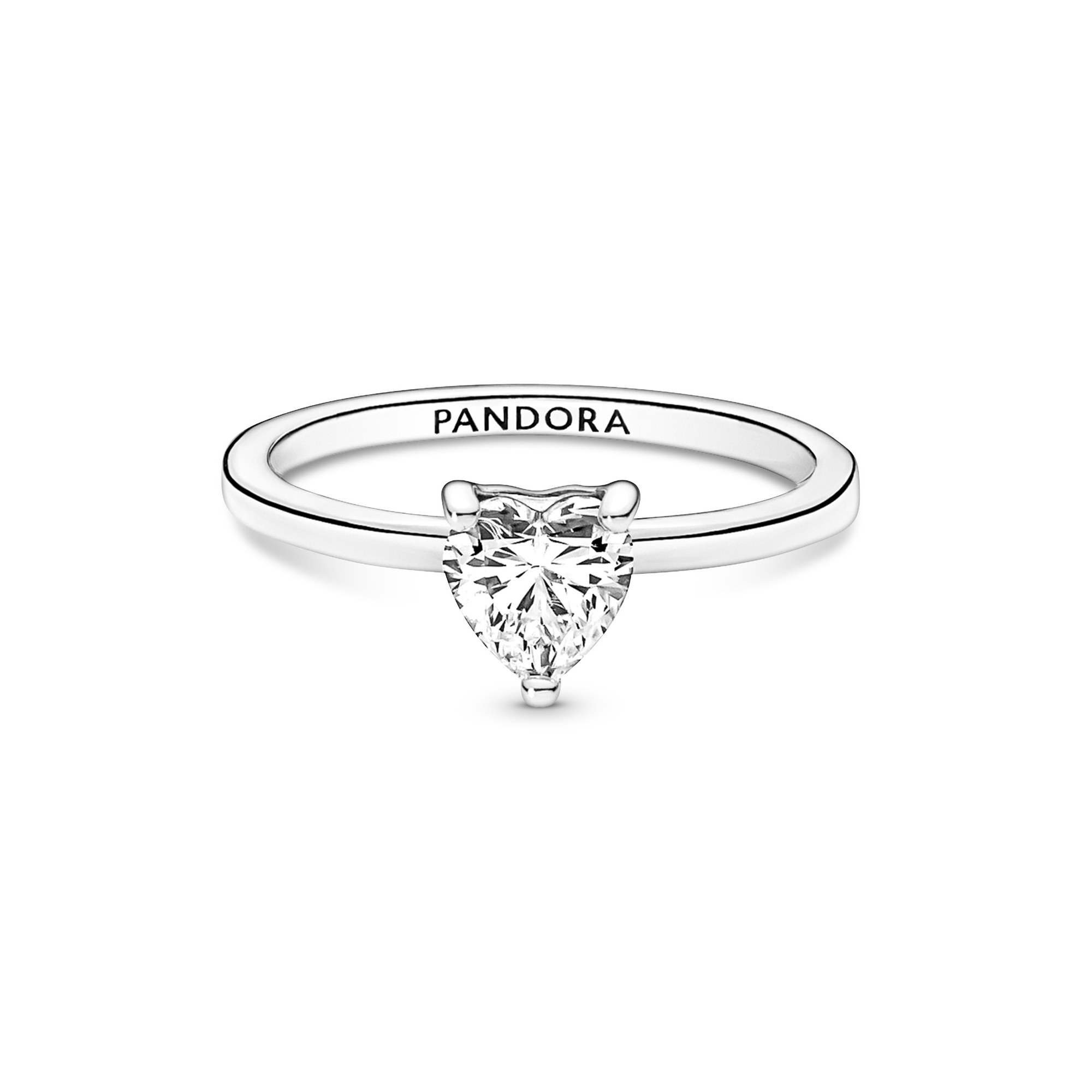Pandora Funkelndes Herz Solitär-Ring - Sterling Silber Zirkonia Ansicht 2 – Ansicht 2