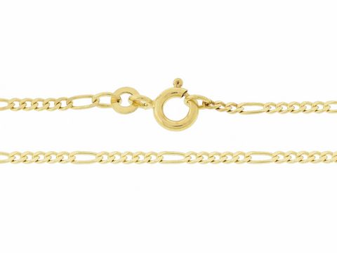 Figarokette 333 Gold mit einer Länge von 40 cm und einer Breite von 1,8 x 0,7 mm, gefertigt mit einem sicheren Federring, Hersteller Juwelier Harnisch.