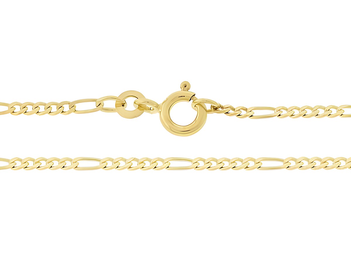 Figarokette 333 Gold mit einer Länge von 40 cm und einer Breite von 1,8 x 0,7 mm, gefertigt mit einem sicheren Federring, Hersteller Juwelier Harnisch.