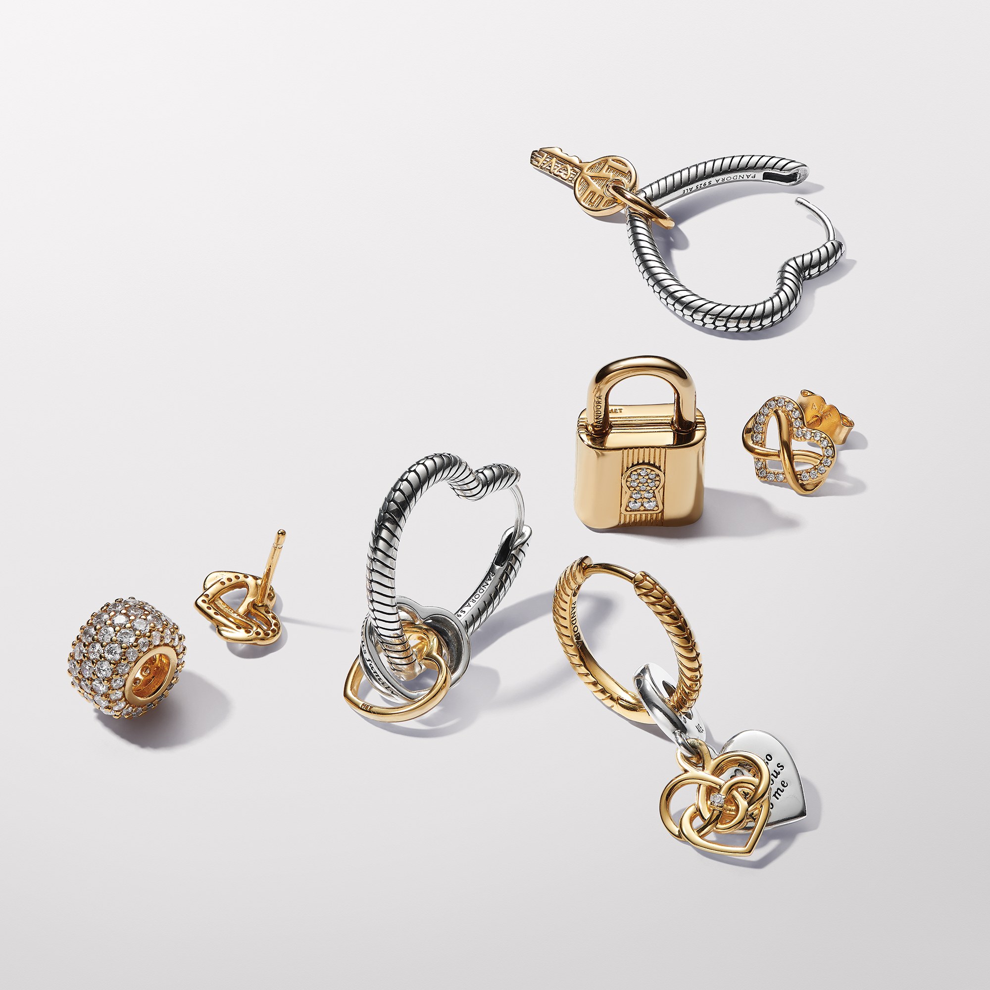 Pandora Mama doppelter Charm-Anhänger Silber & Vergoldung - Lab-Grown Diamant – Ansicht 4