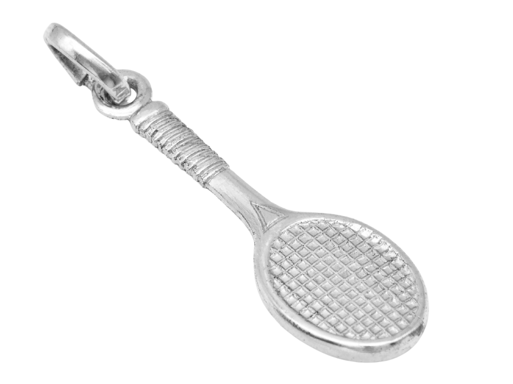 Anhänger Tennisschläger Tennis - Sterling Silber 925 - poliert - rhodiniert
