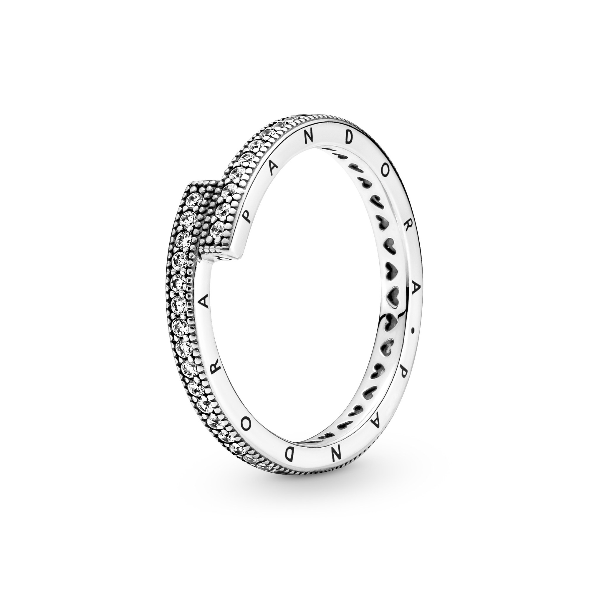 Pandora Silber Funkelnder überlappender Ring - Zirkonia
