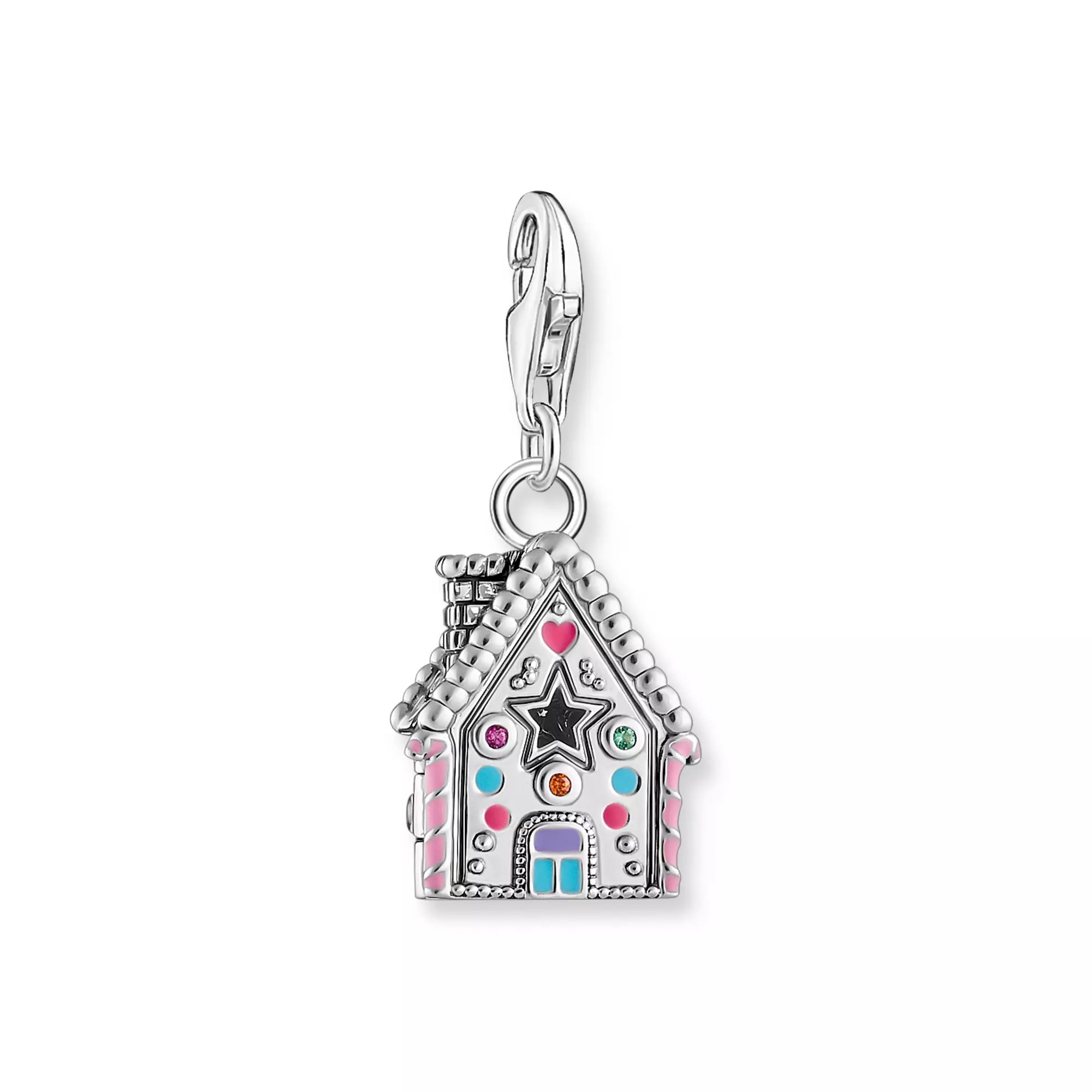 Thomas Sabo Charm-Anhänger - Lebkuchenhaus - Silber gesch. & Glas-Keramik Stein