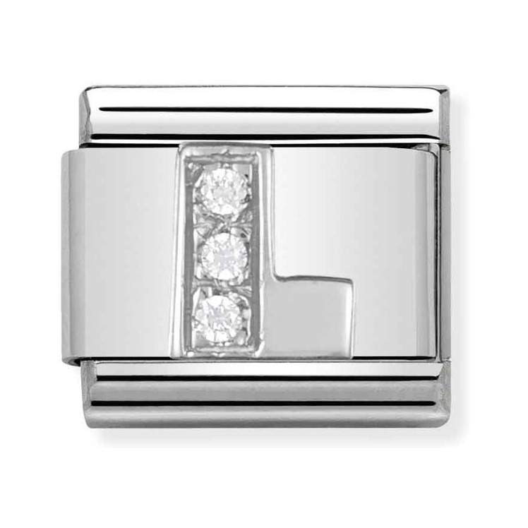 Nomination Composable Classic Charm Buchstabe L - Edelstahl, Sterling Silber, Zirkonia