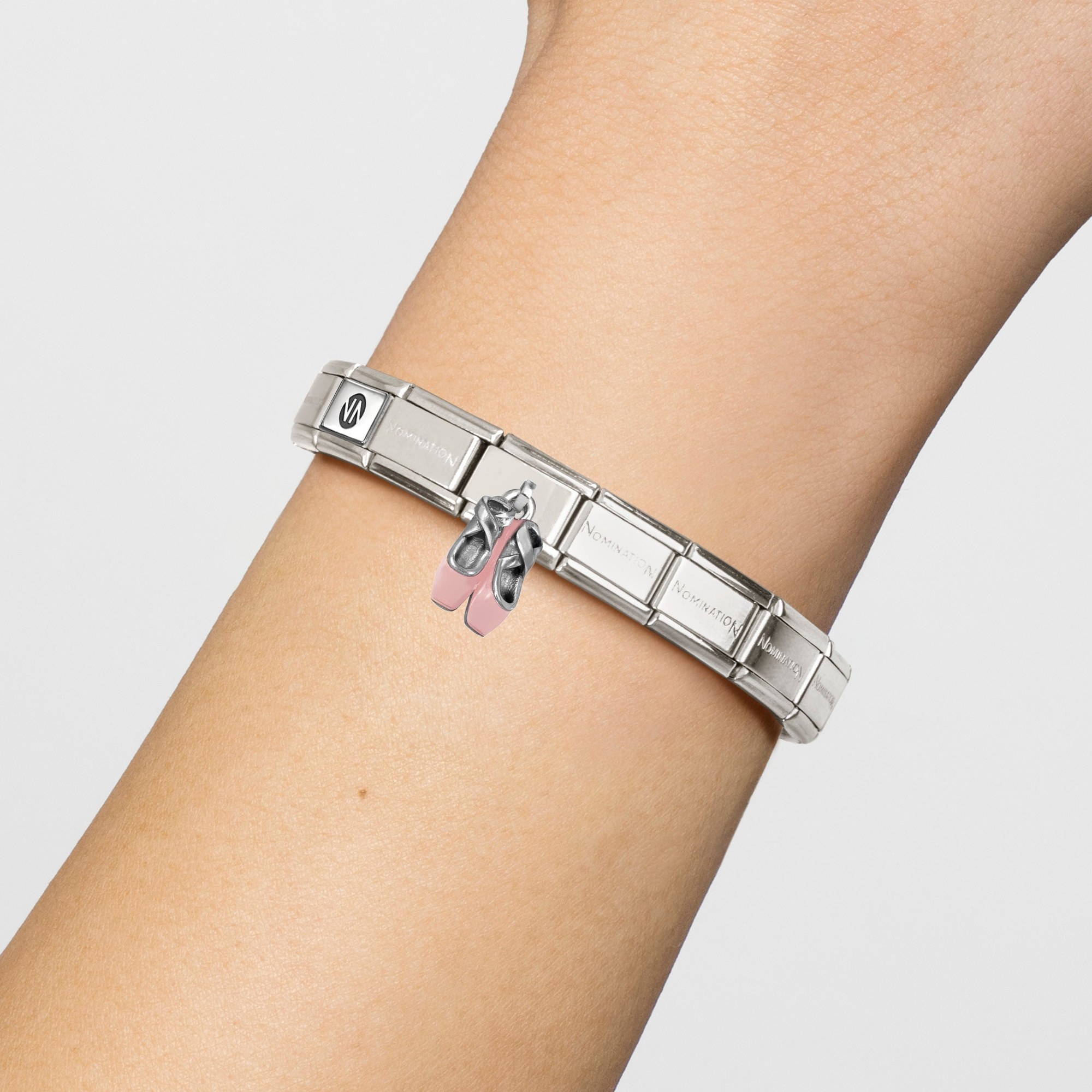 Nomination CLASSIC Charm-Anhänger aus Sterling Silber - Emaille - Ballettschuhe - Rosa – Ansicht 2
