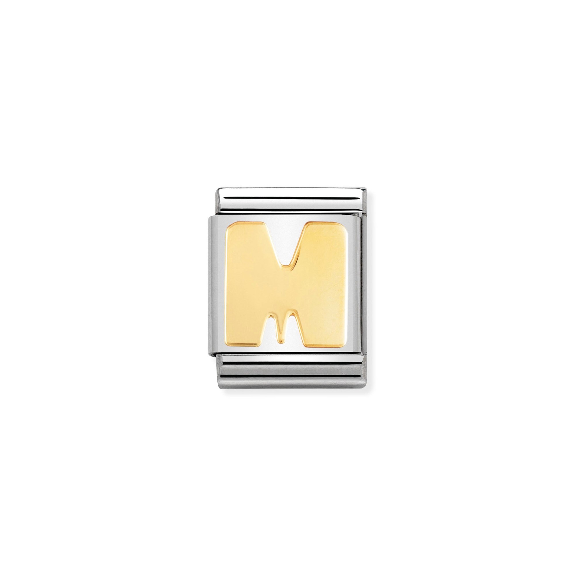 Nomination Composable Big Charm Buchstabe M - Edelstahl, Gold 750 Gelbgold