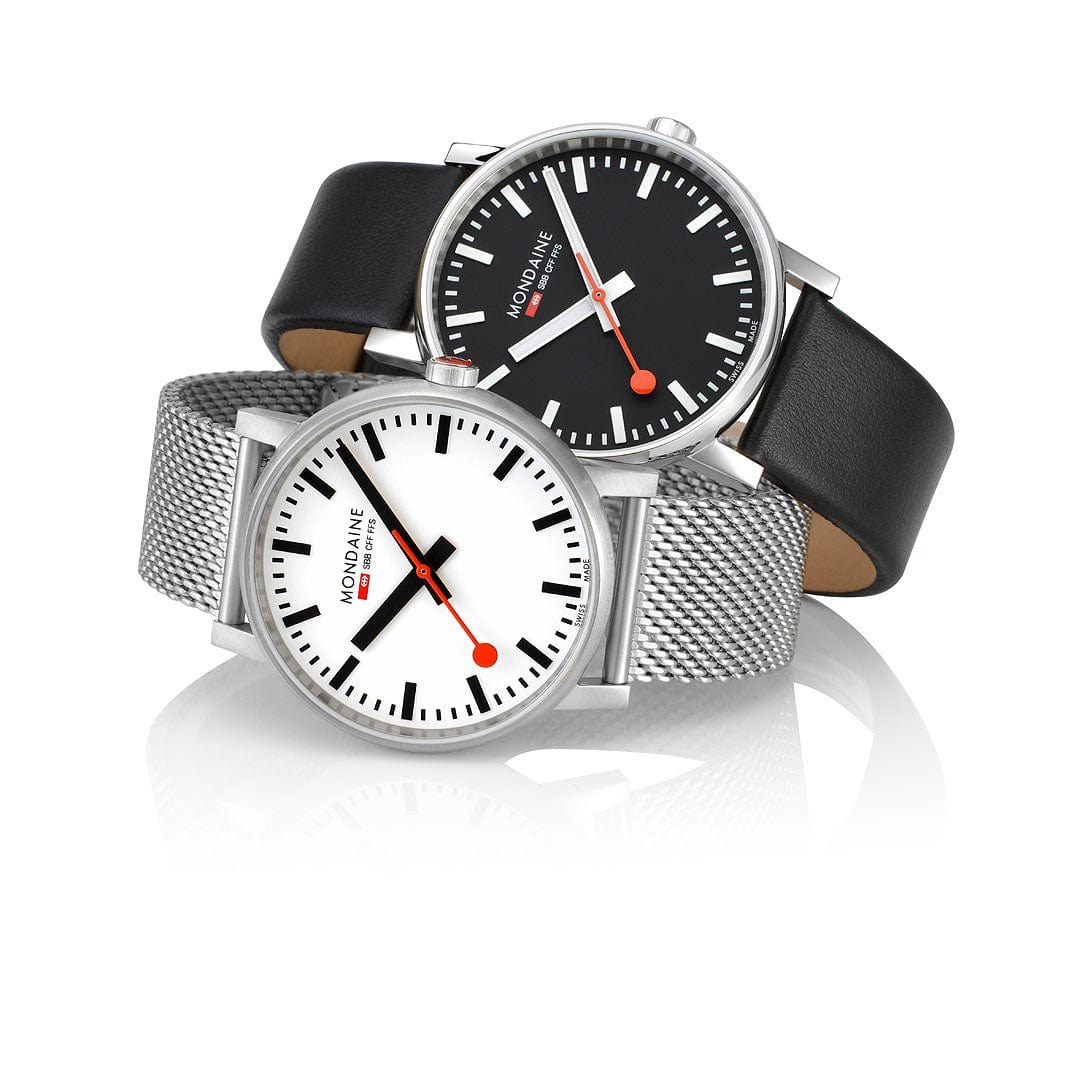 Mondaine Uhr evo2 - 43 mm - Ziffernblatt Schwarz – Ansicht 4