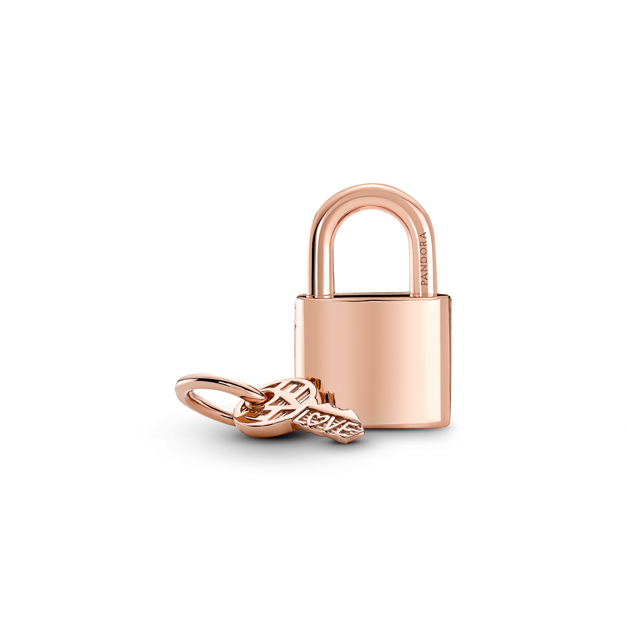Pandora Vorhängeschloss & Schlüssel Charm - Roségold vergoldet - Zirkonia – Ansicht 4