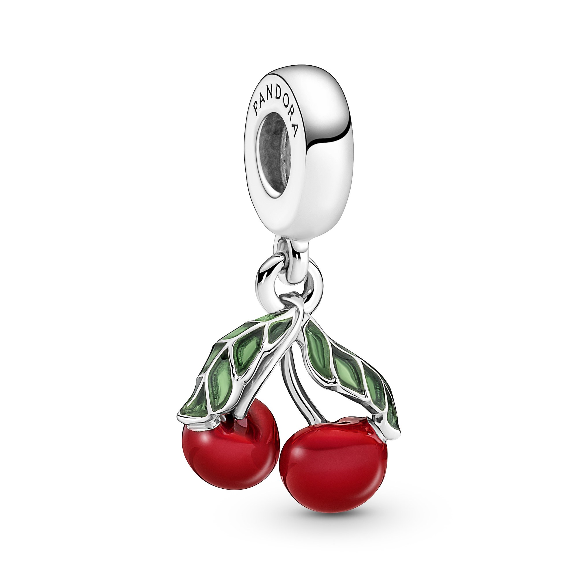 Pandora Asymmetrische Kirsche Charm-Anhänger - Sterling Silber & Emaille Multicolor