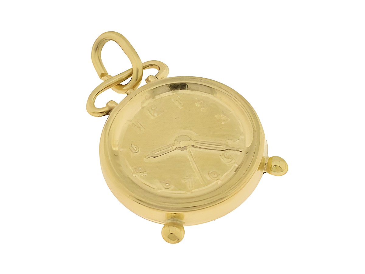 Wecker Anhänger aus 333 Gold, zeitloses Design, ca. 1,8 cm groß, hergestellt von Juwelier Harnisch, ideal als Schmuckstück für besondere Anlässe.