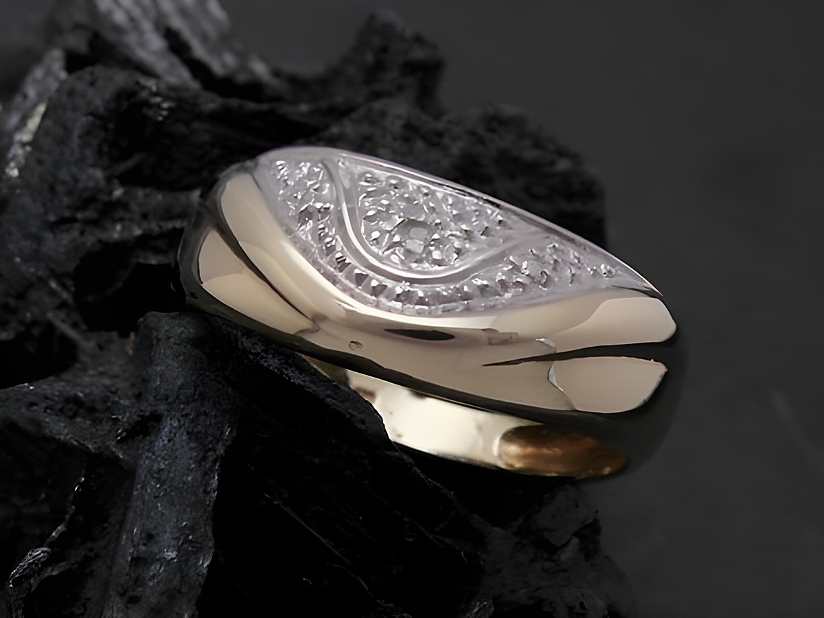 Gold Ring luxuriös Gold 585 bicolor mit Diamant im modernen Design Größe 52,5 Hersteller Juwelier Harnisch bis Größe 54 17,5. Ideal für besondere Anlässe oder als gehobenes Geschenk.