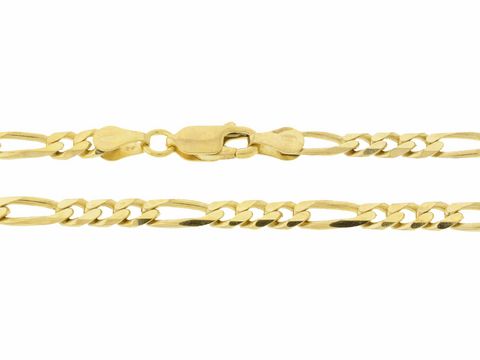 Figarokette 333 Gold mit einer Länge von 45 cm und einer Breite von 4,2 x 1,5 mm ausgestattet mit einem Karabiner, Hersteller Juwelier Harnisch, stilvolles, elegantes Design.