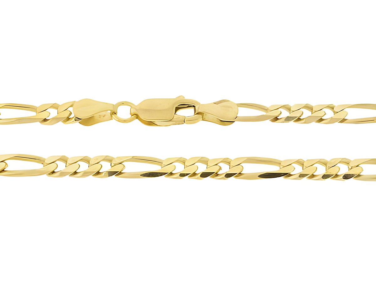 Figarokette 333 Gold mit einer Länge von 45 cm und einer Breite von 4,2 x 1,5 mm ausgestattet mit einem Karabiner, Hersteller Juwelier Harnisch, stilvolles, elegantes Design.