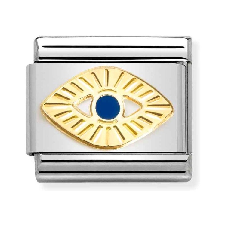 Nomination Composable Classic Charm Gottesauge diamantiert - Edelstahl, Gold 750 Gelbgold, Emaille
