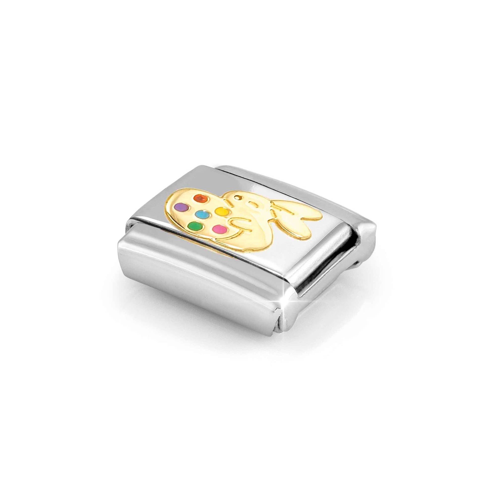 Nomination Composable Classic Charm Osterhase mit Ei - Edelstahl, Gold 750, Emaille – Ansicht 4