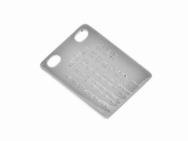 31840-0 Gravurplatte für das Sternzeichen Juli aus hochwertigem Metall mit den Datumsangaben des Monats, gefertigt von Juwelier Harnisch, ideale Geschenkidee für Geburtstagsfeiern.