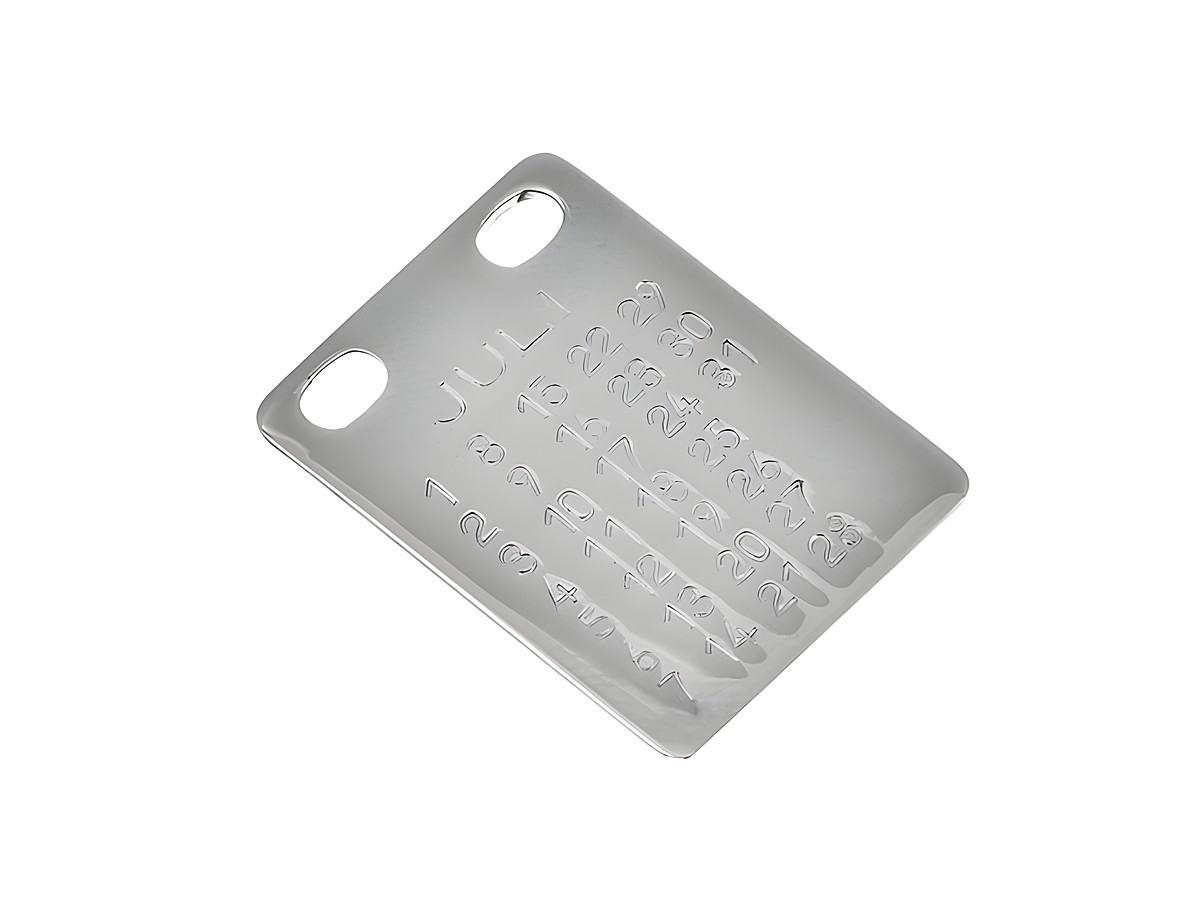 Gravurplatte für das Sternzeichen Juli aus hochwertigem Metall mit den Datumsangaben des Monats, gefertigt von Juwelier Harnisch, ideale Geschenkidee für Geburtstagsfeiern.