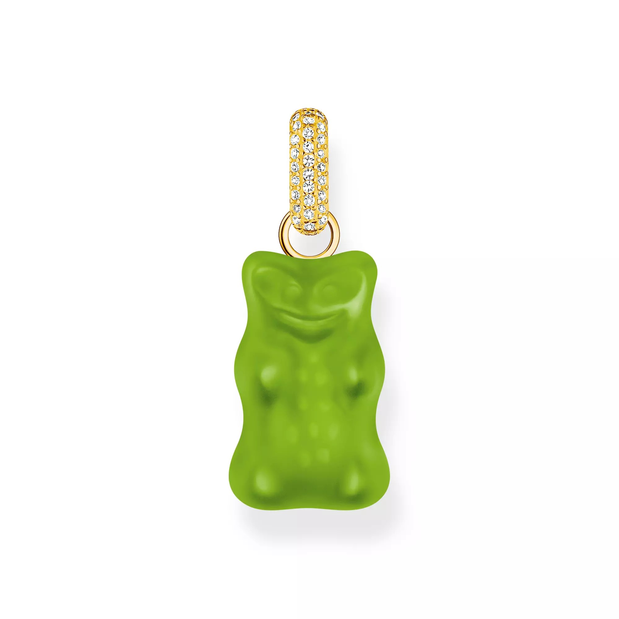 Thomas Sabo Anhänger - HARIBO - Großer Goldbär - Gummibärchen - Grün - Silber Gelbgold verg. & Zirkonia - Grün