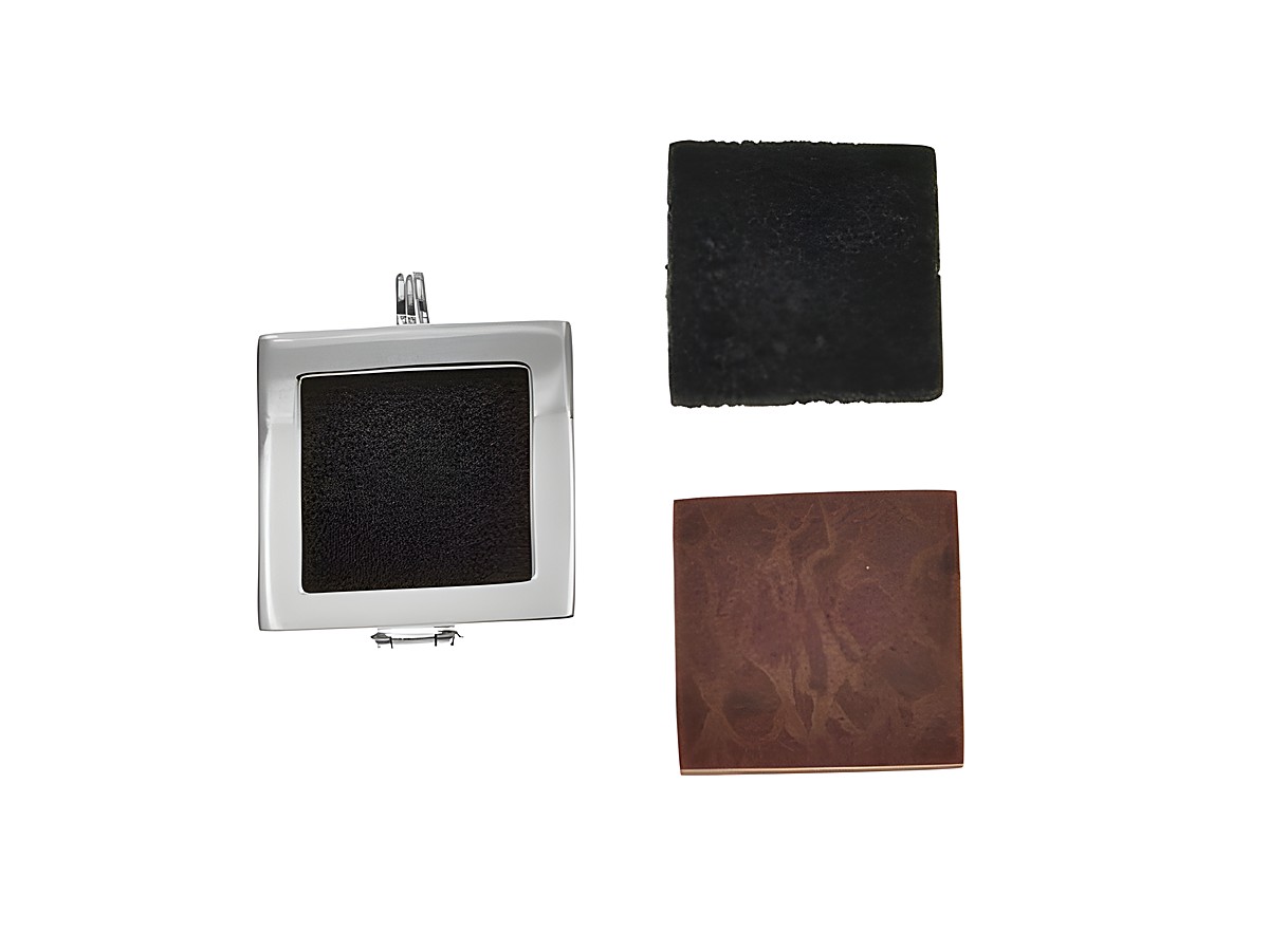 Medaillon Wechselanhänger Vario 925 Sterling Silber mit drei einlegbaren Steinen in unterschiedlichen Farben und Texturen, ideal für individuelle Gestaltung und vielseitige Verwendung.
