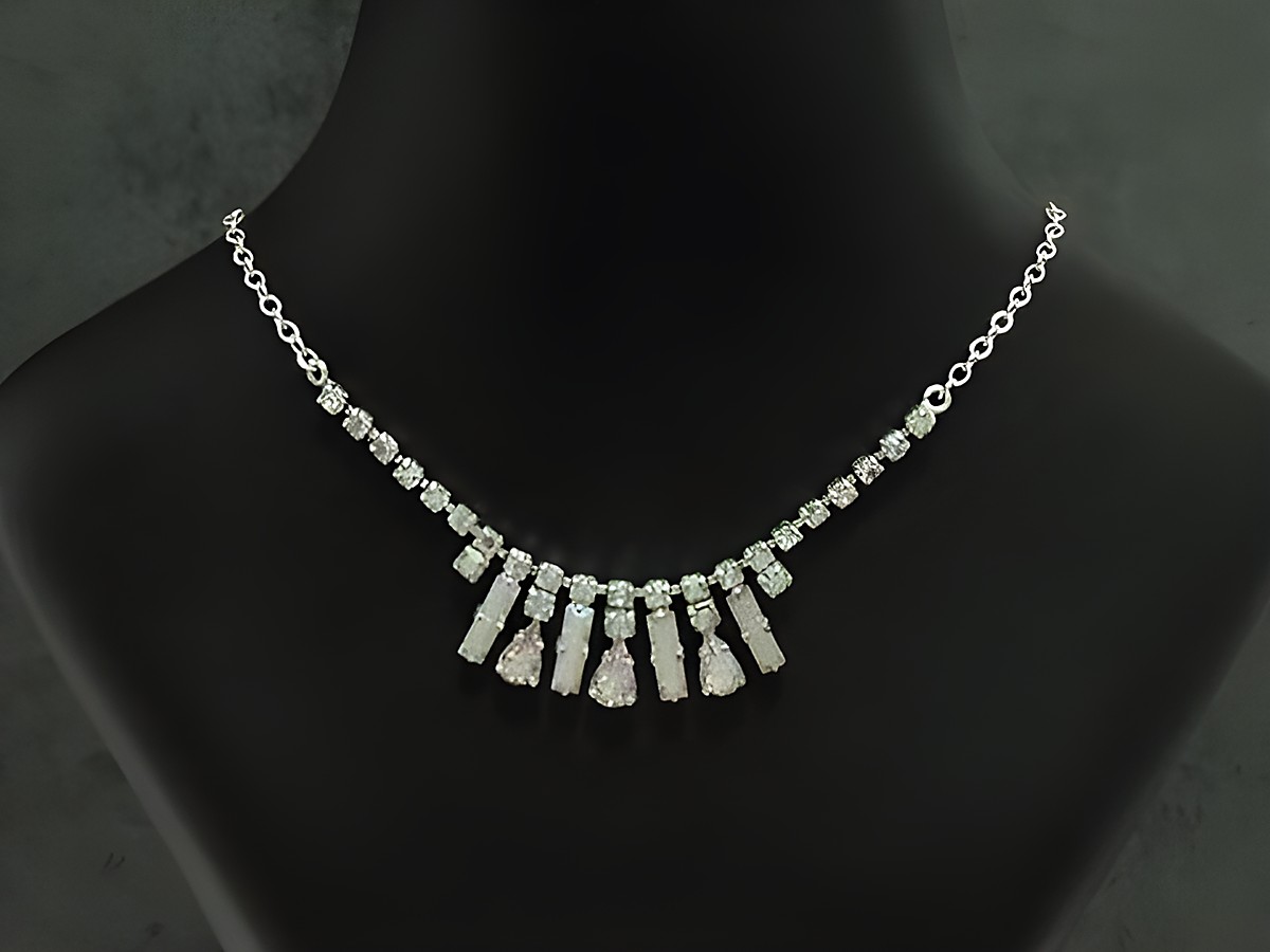 Strass Collier Kette klassisch bunt Schimmer 38-45 cm von Juwelier Harnisch aus Sterling Silber in silberfarben, elegant gestaltet mit funkelnden Strasssteinen.
