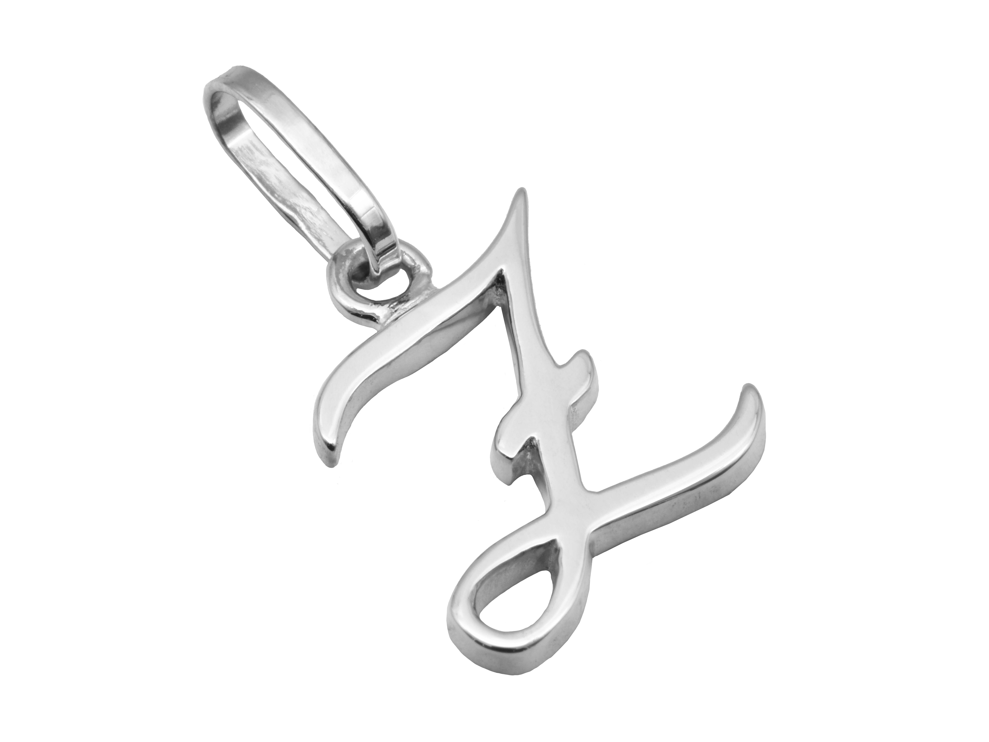 Buchstaben Anhänger Z aus Weißgold 585, poliert, hergestellt von Juwelier Harnisch, elegantes Design, ideal als persönliche Geschenkidee oder Schmuckstück für besondere Anlässe.