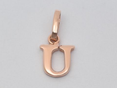 U Buchstaben Anhänger 925 Sterling Silber rosé vergoldet von Juwelier Harnisch, edel und elegant, perfekt als persönliche Geschenkidee oder für das eigene Schmuckstück.