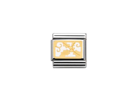 Classic Mistelzweig aus weißer Emaille von Nomination, Weihnachten xmas, Modellnummer 030282 15, elegantes Schmuckstück für festliche Anlässe.