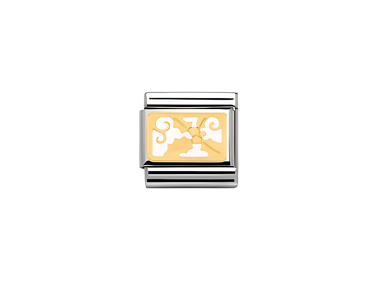 Classic Mistelzweig aus weißer Emaille von Nomination, Weihnachten xmas, Modellnummer 030282 15, elegantes Schmuckstück für festliche Anlässe.