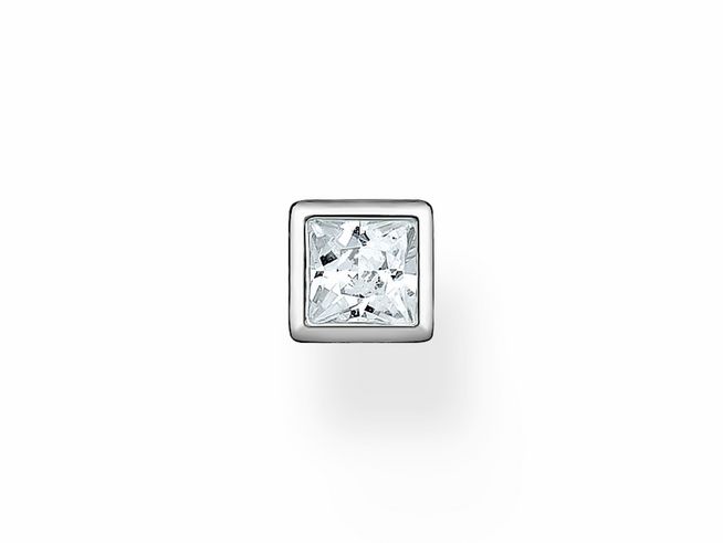 56971328-0 Ohrstecker von Thomas Sabo in Sterling Silber mit einem glitzernden Zirkonia Stein, stilvolles Einzelstück für elegante Akzente, Modell H2256-051-14.