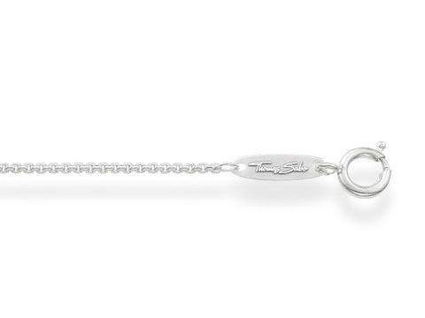 Polierte Charm-Kette von Thomas Sabo in silberner Farbe, ca. 38/40/42 cm lang, mit einem stabilen Karabinerverschluss und graviertem Markenlogo. Ideal für Charm-Anhänger.
