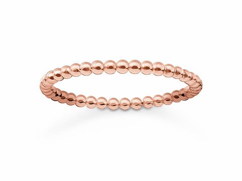 Silber vergoldeter Ring von Thomas Sabo in Größe 54 mit einer geschliffenen Kugeloptik in Roségold, elegant und zeitlos für jeden Anlass.