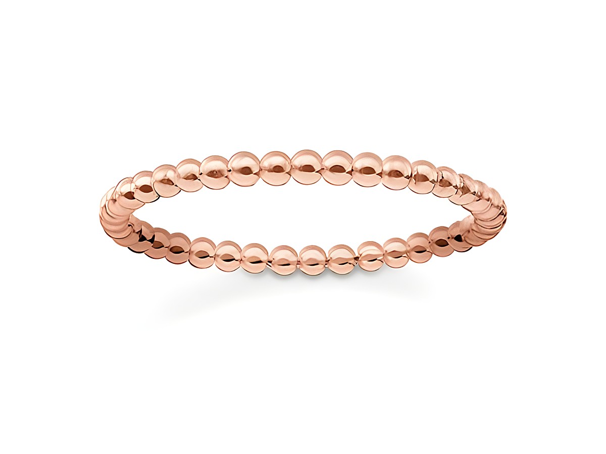 Silber vergoldeter Ring von Thomas Sabo in Größe 54 mit einer geschliffenen Kugeloptik in Roségold, elegant und zeitlos für jeden Anlass.