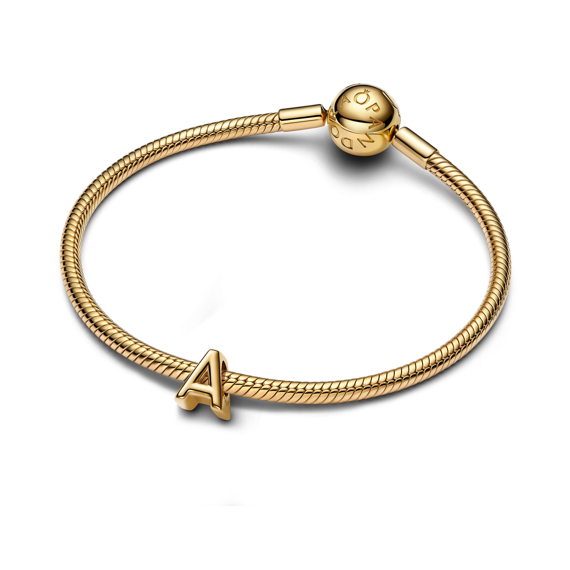 Pandora Buchstabe A - Alphabet - Mini Charm Gelbgold Vergoldung – Ansicht 3