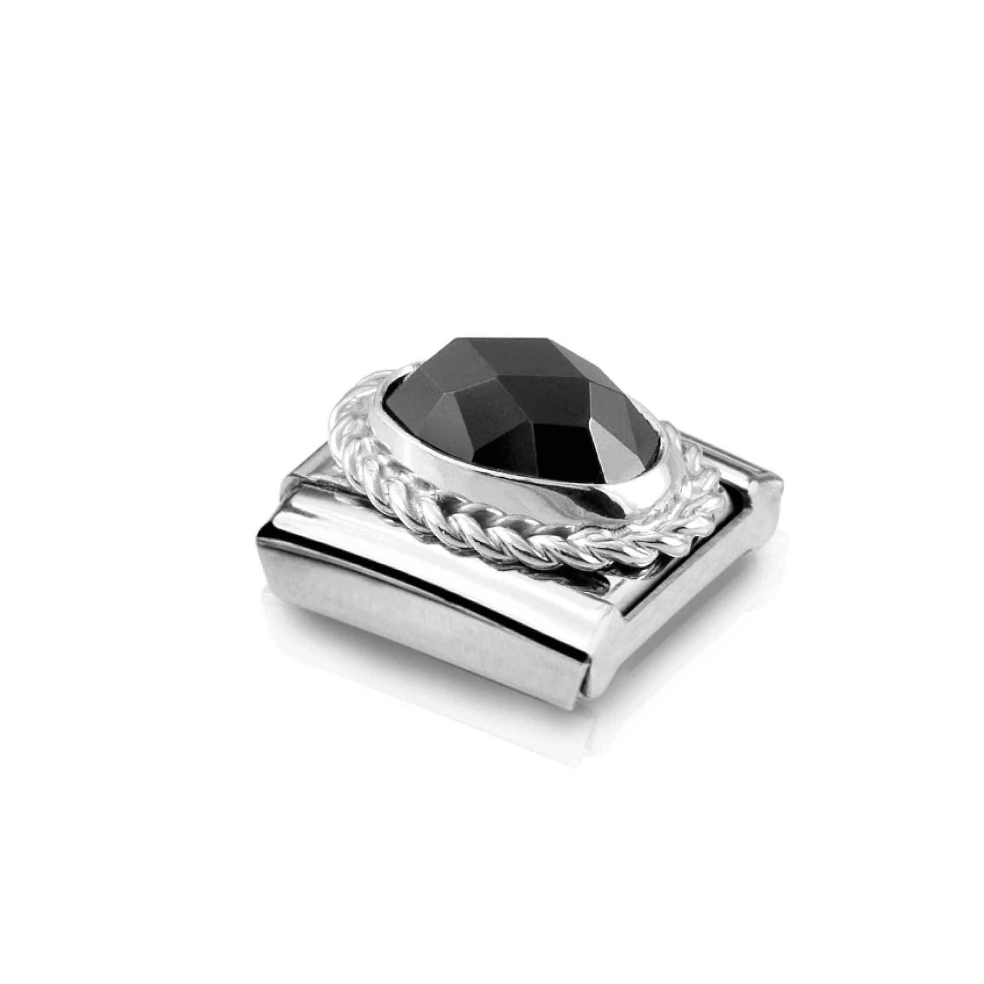 Nomination Composable Classic Charm Kordel Zirkonia schwarz - Edelstahl, Sterling Silber – Ansicht 4