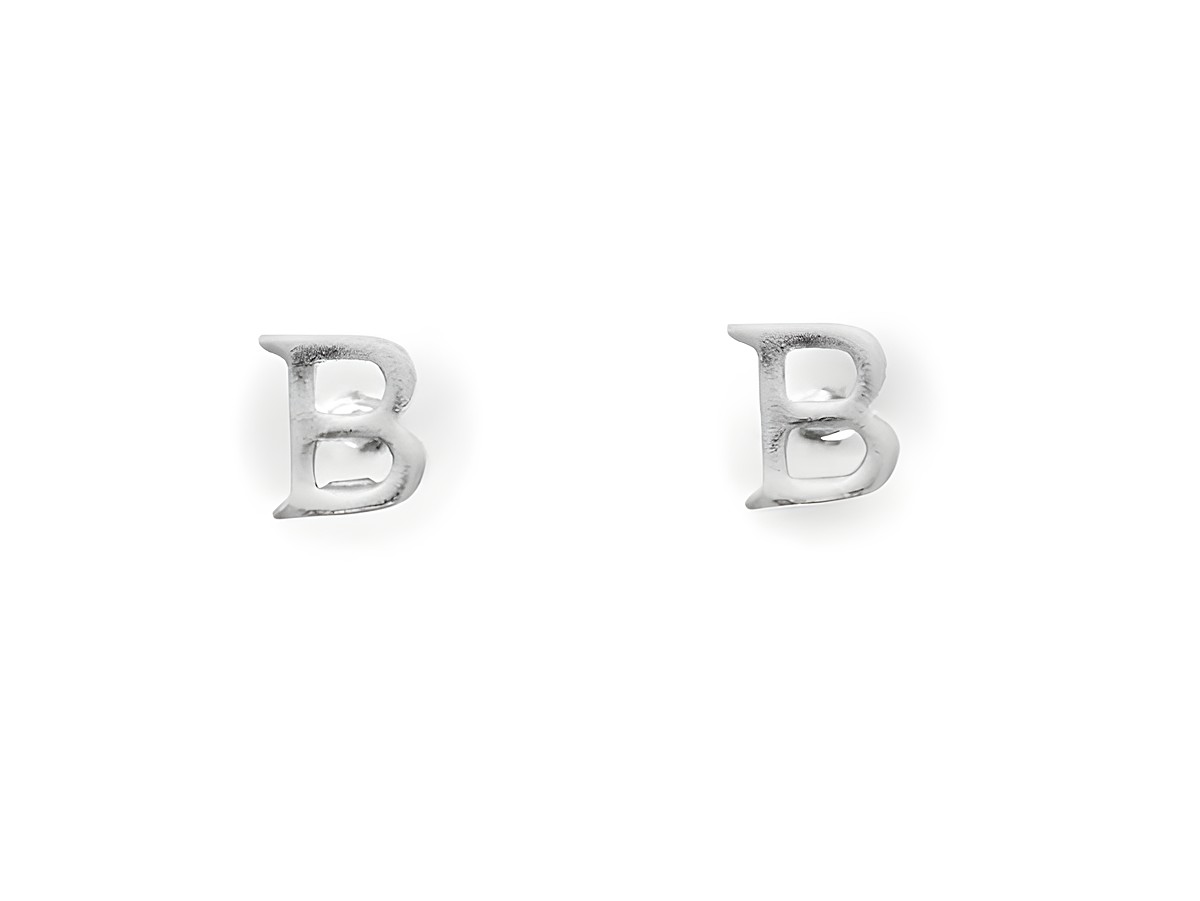 Ohrringe Ohrstecker Buchstabe B aus Silber 925 mit Initialien, hergestellt von Juwelier Harnisch, stilvolles und elegantes Design für einen modernen Look.