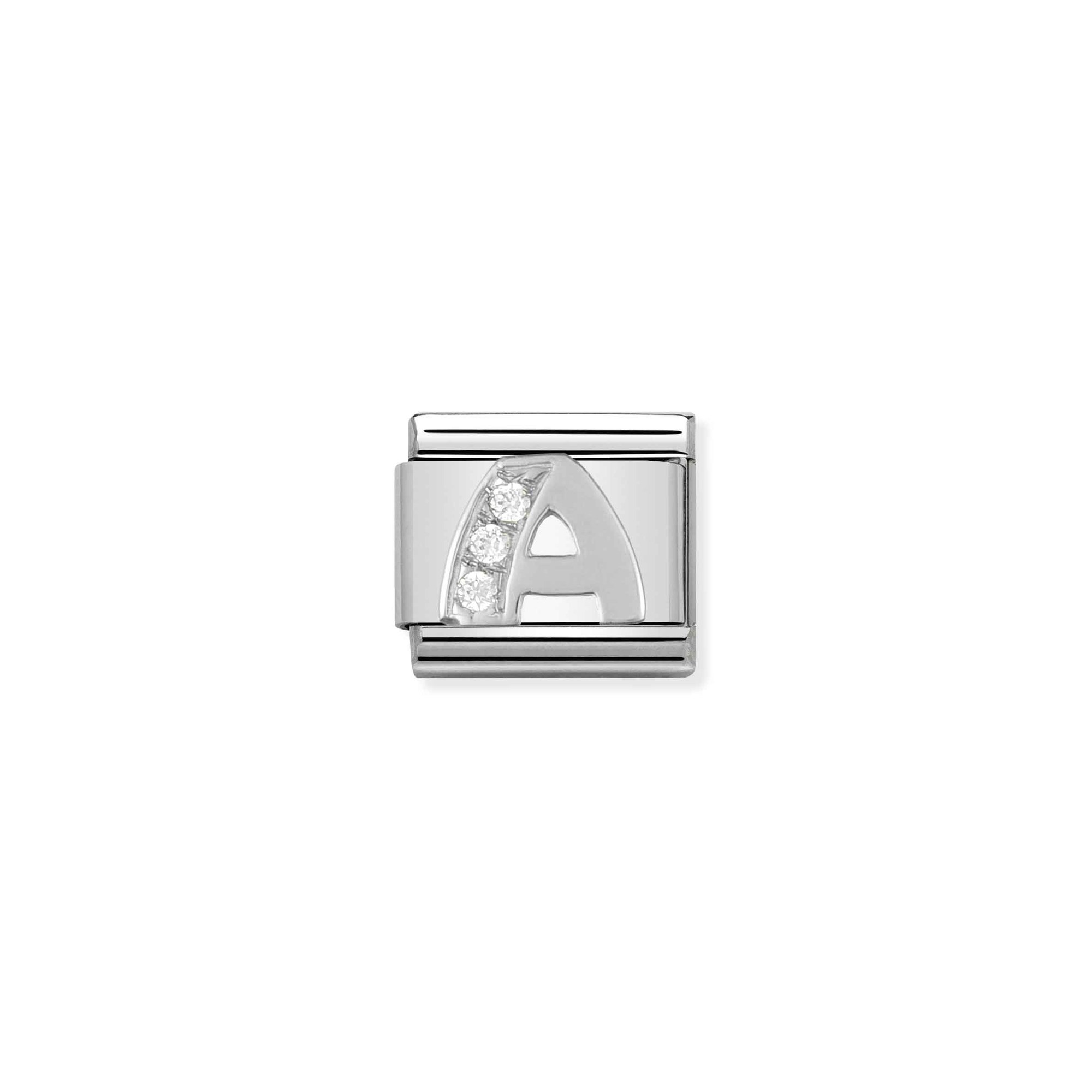 Nomination Composable Classic Charm Buchstabe A - Edelstahl, Sterling Silber, Zirkonia