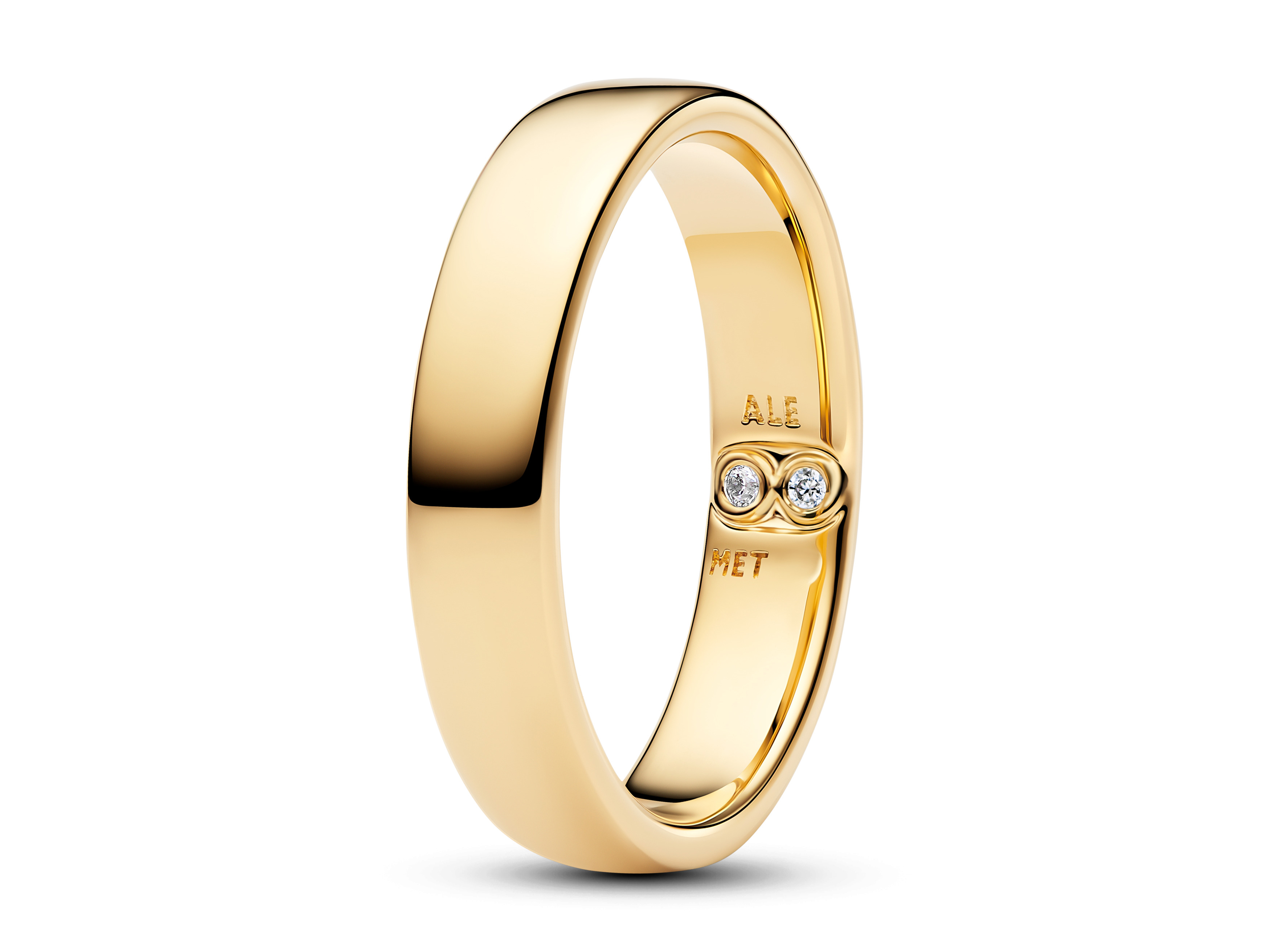 Pandora 164776C01-60 - Klassischer Bandring - Gelbgold Vergoldung - Zirkonia - Gr. 60