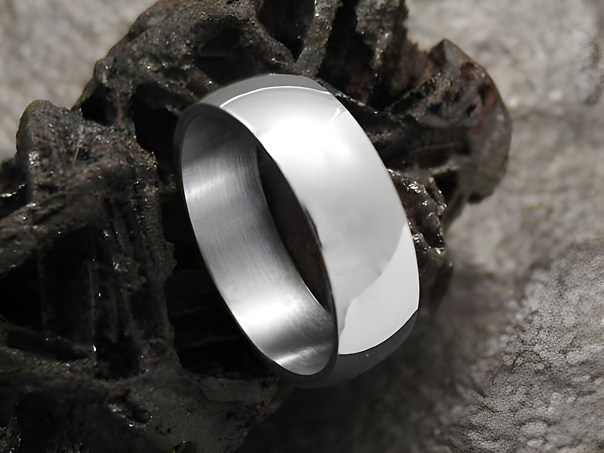 Edelstahlring Größe 20/63,5 gewölbt 6 mm poliert massiv, Hersteller Juwelier Harnisch, ideal als zeitloses Schmuckstück für besondere Anlässe.