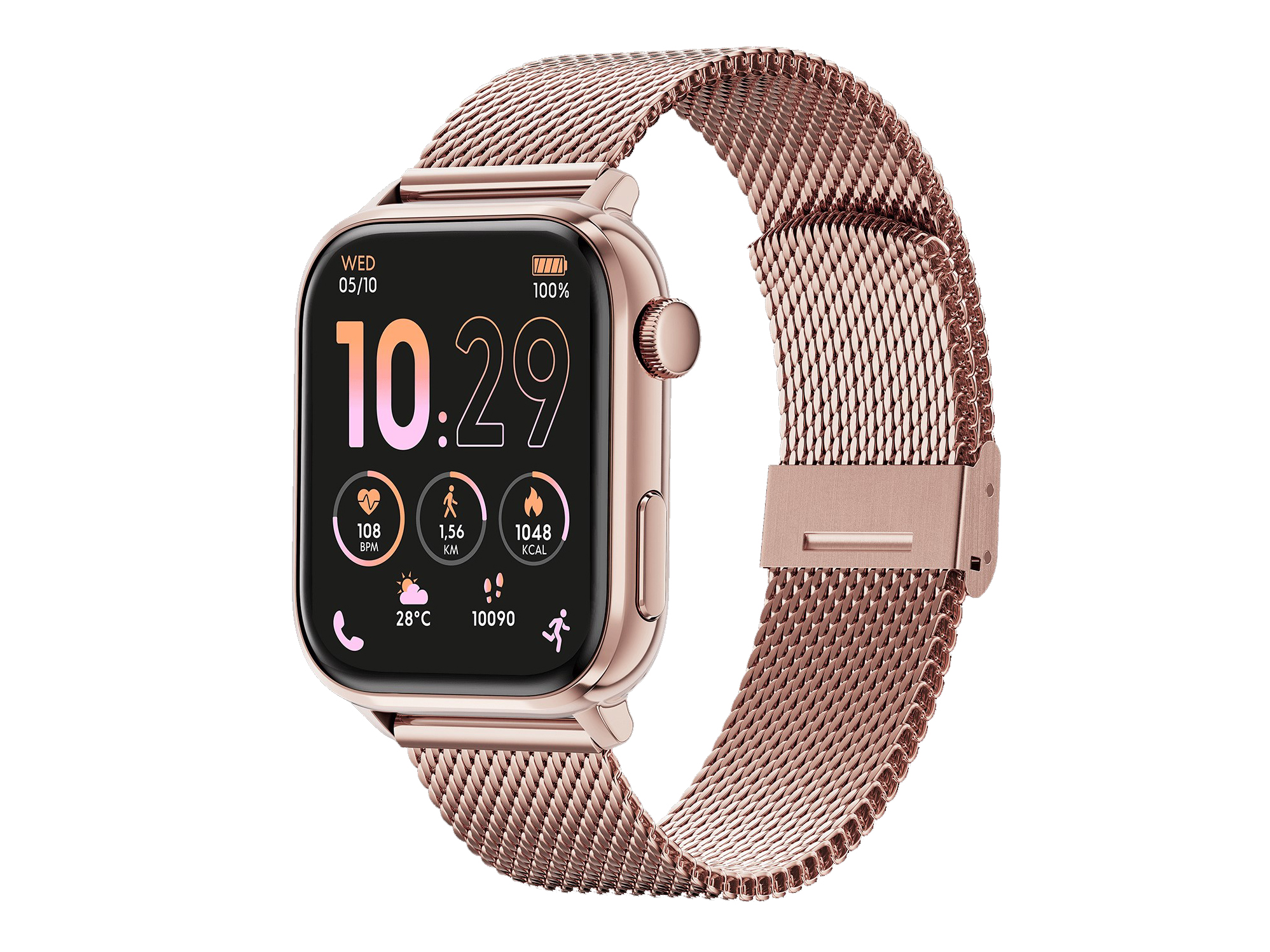 Die Ice Watch 024304 ICE smart 3.0 Smartwatch in Rosé mit einem 1,78 Zoll Display zeigt Zeit und Fitnessdaten an. Das elegante milanese Armband ergänzt das moderne Design.
