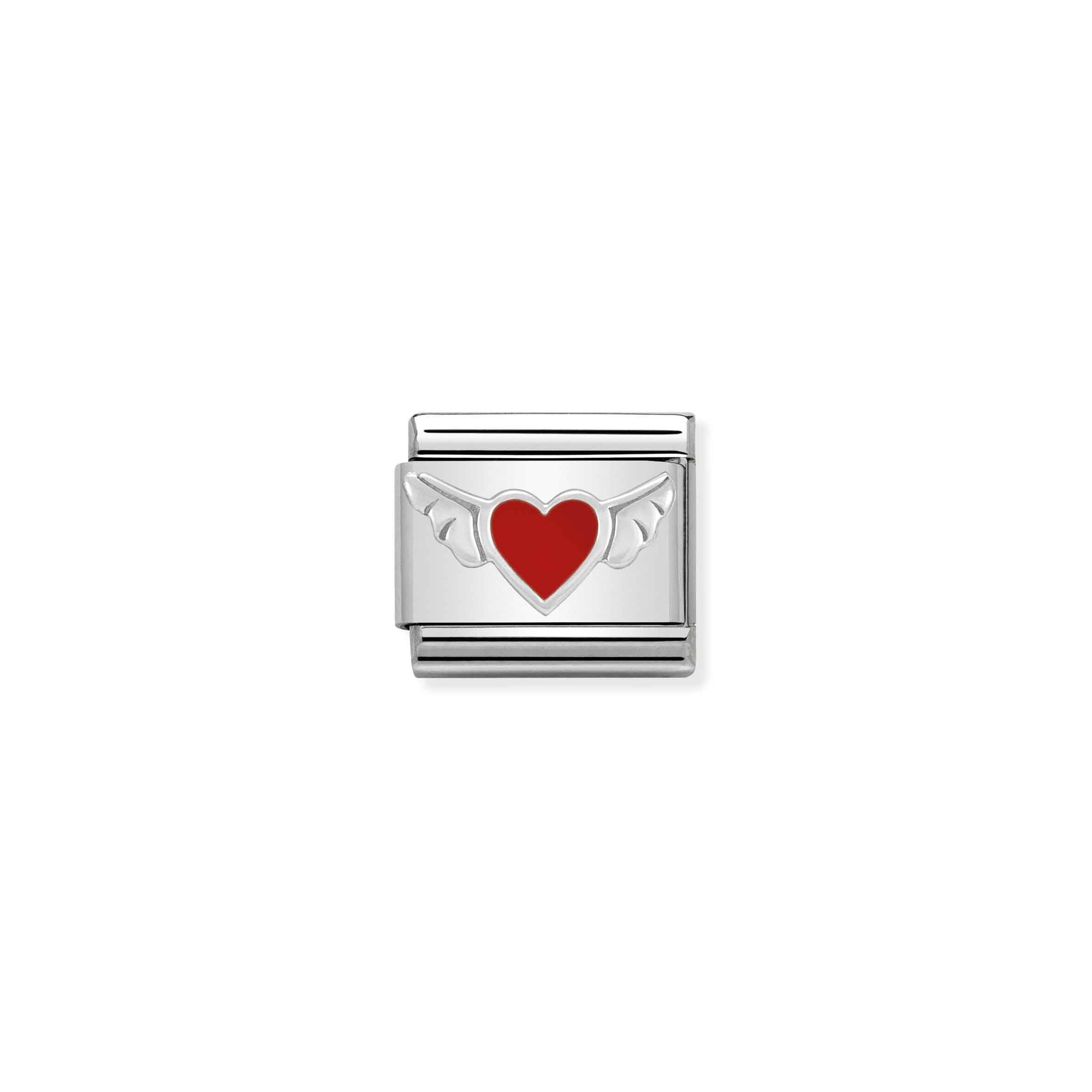 Nomination Composable Classic Charm Herz mit Flügeln rot - Edelstahl, Silber 925