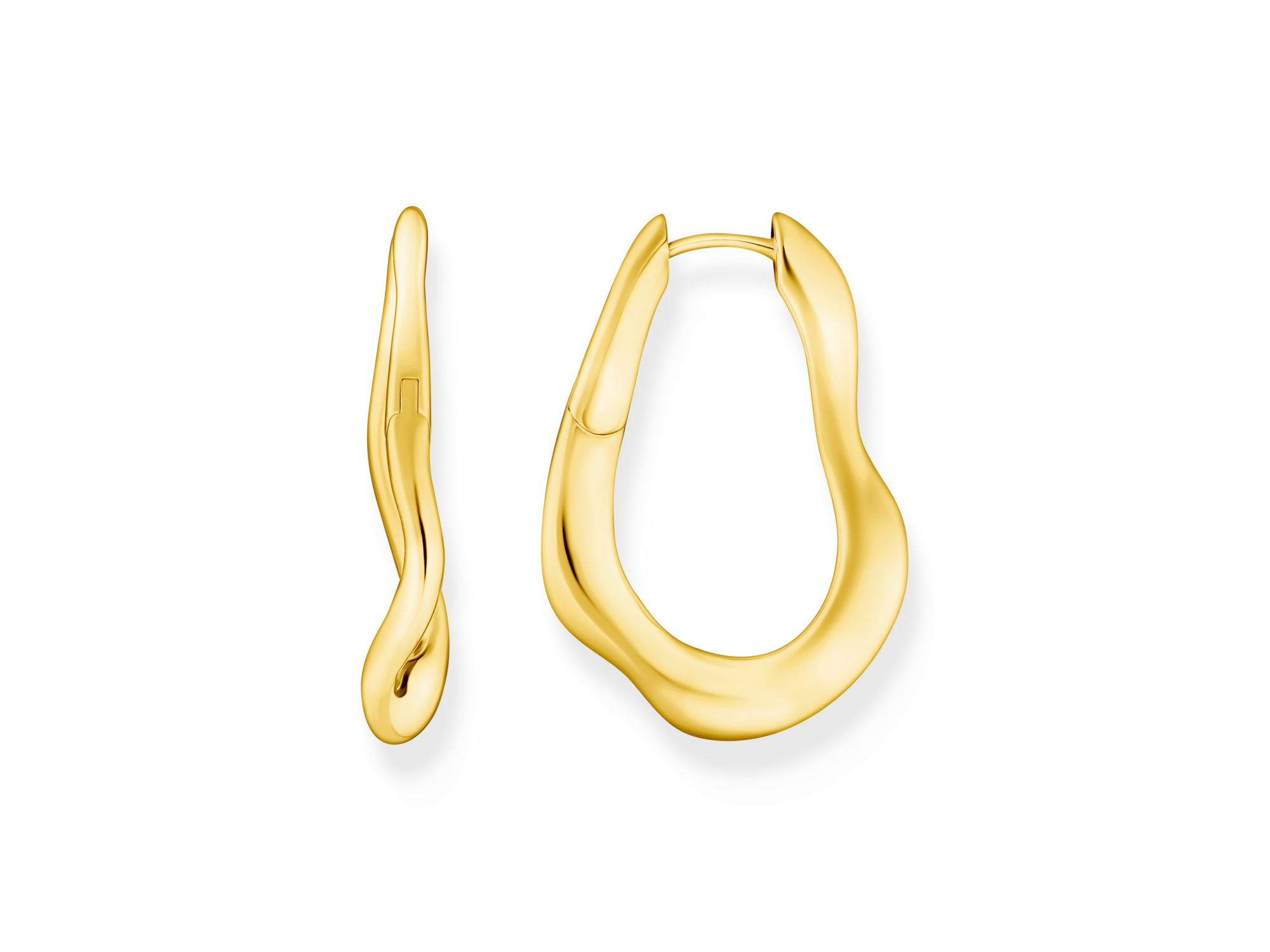 Silber vergoldete Thomas Sabo Creolen CR755-413-39 im Bold Elegance Design, elegant geschwungene Form, ideal für stilvolle Akzente bei jedem Outfit.