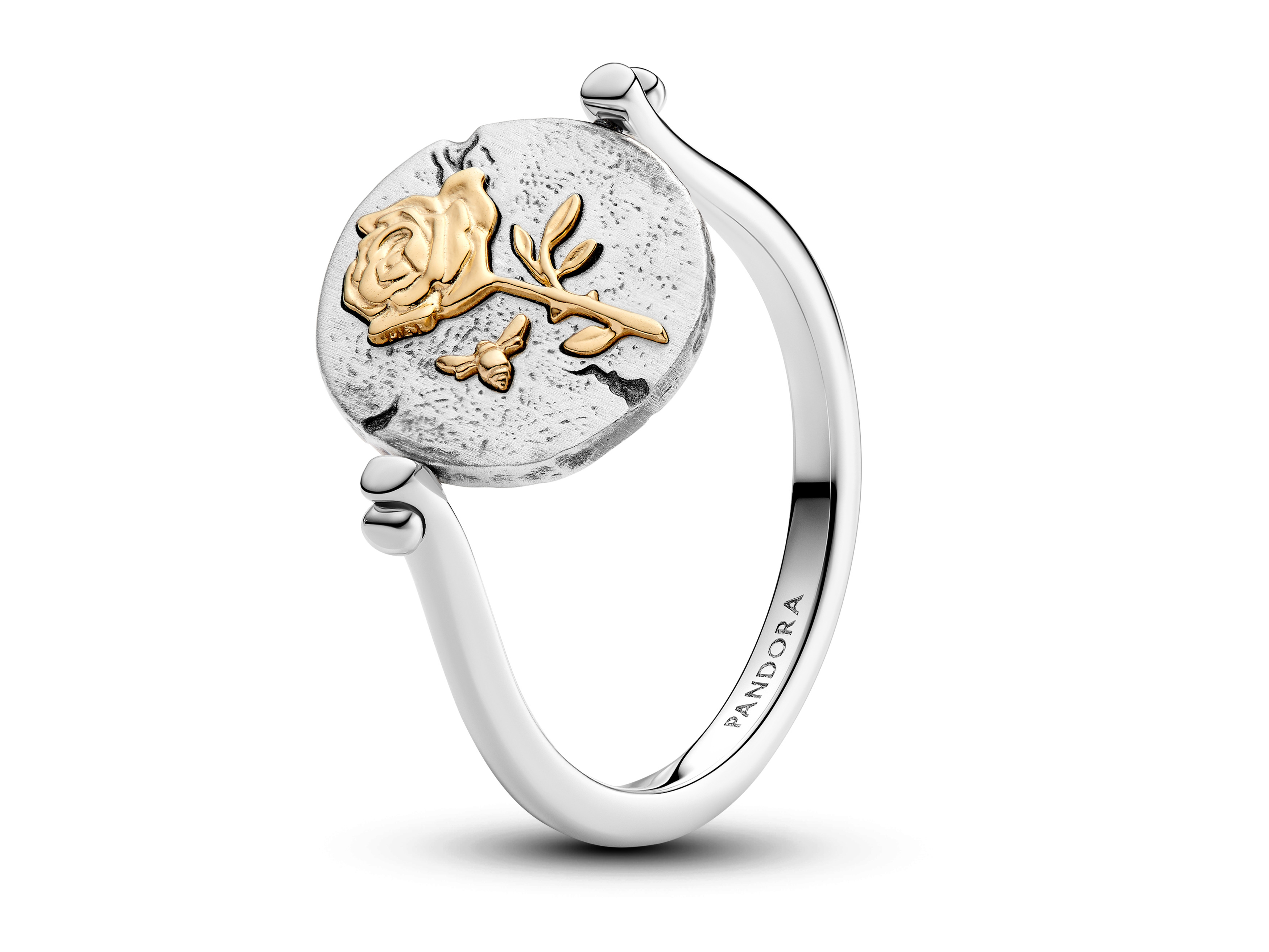 Pandora ME 164811C00-64 - Rose - Medaillon-Ring - Sterling Silber & Gelbgold Vergoldung - Gr. 64