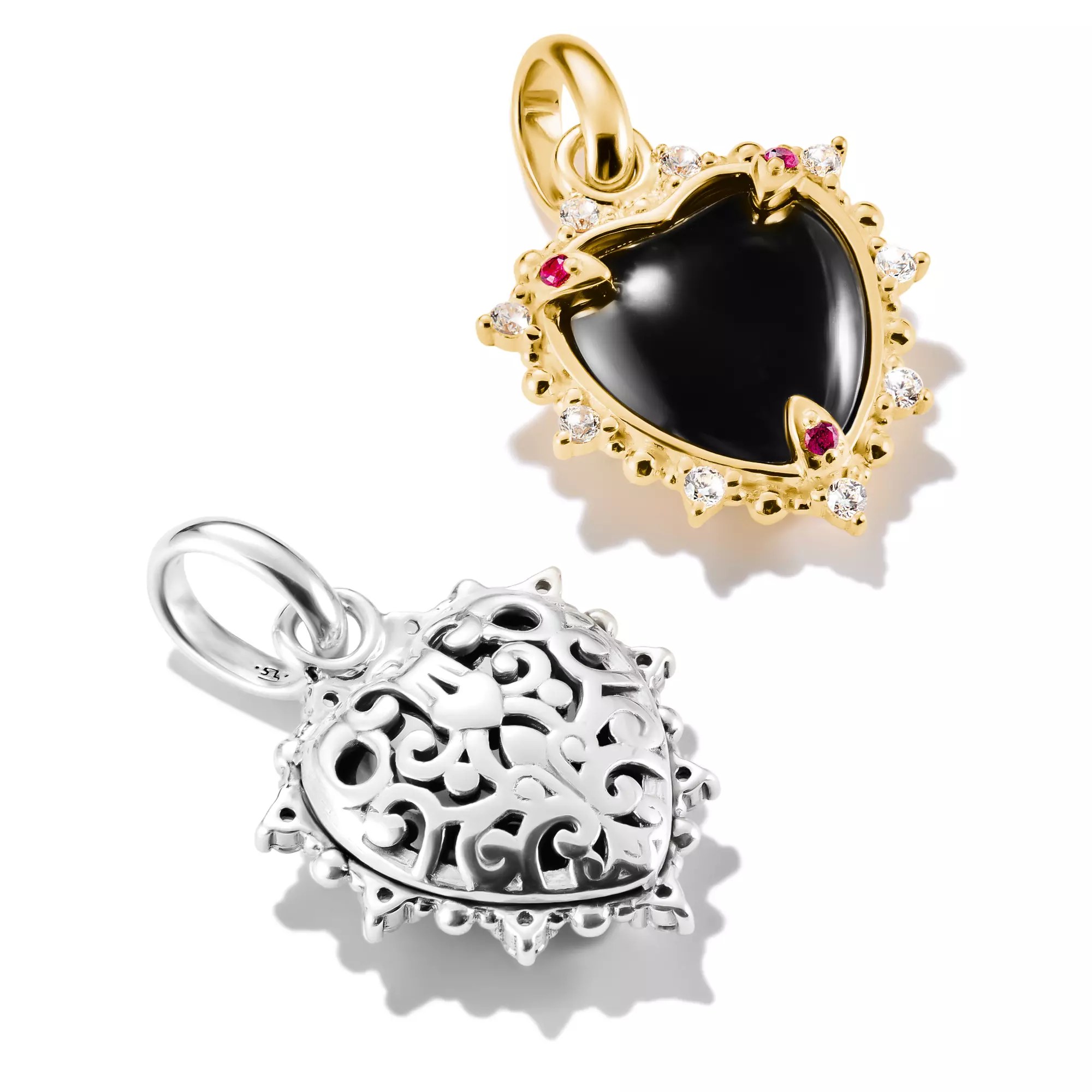 Thomas Sabo Connect - Vintage Herz - Charm mit Öse - Silber & geschwärzt + Zirkonia – Ansicht 3