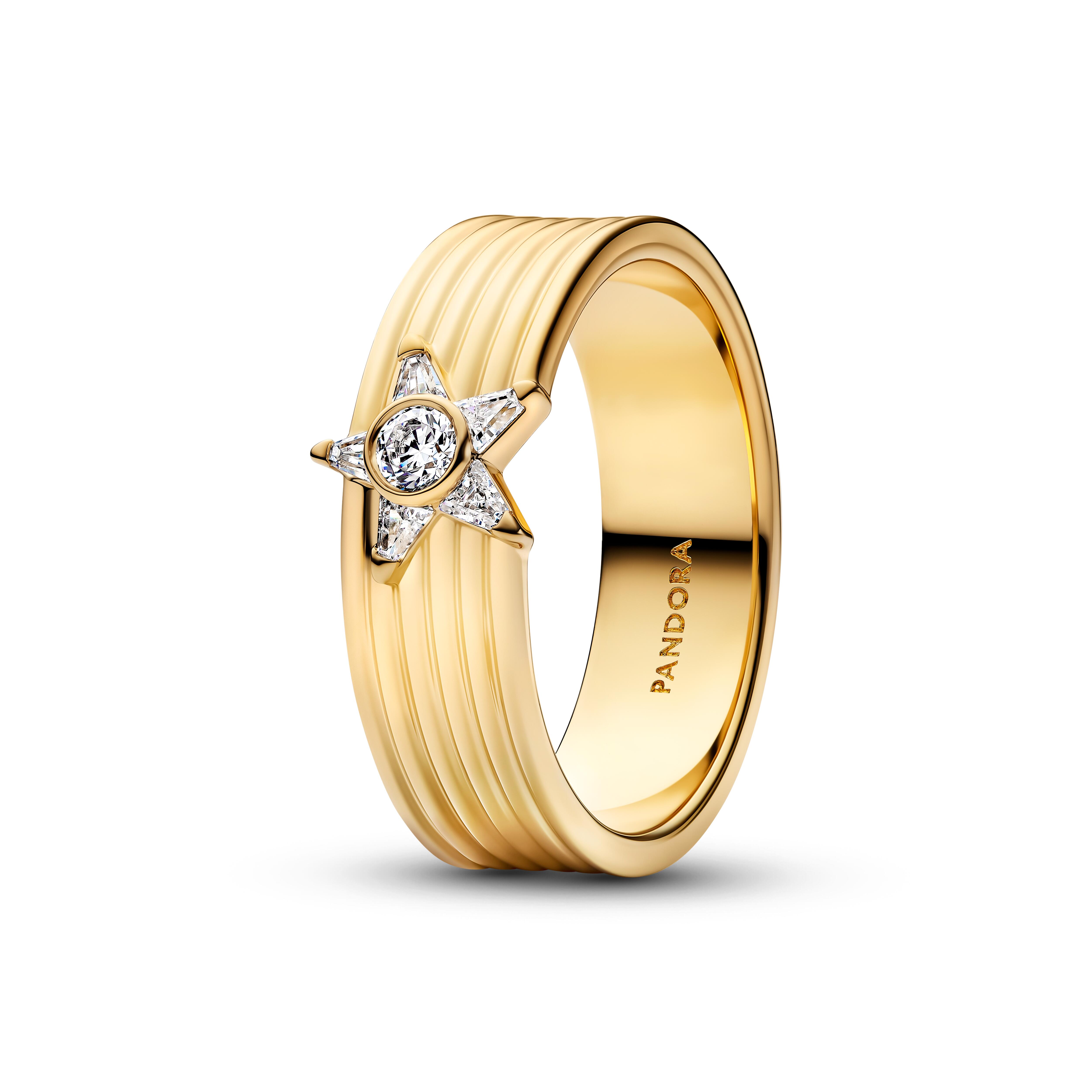 Pandora Timeless - Bandring Sternschnuppe breit - Gelbgold Vergoldung - Gr. 60 - 165070C01-60