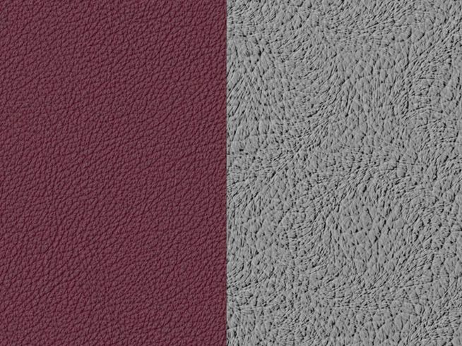Lederarmreif Einlage von Les Georgettes in Silber Metallic und Bordeaux, 25 mm, mit strukturiertem Muster, ideal für individuelles Design.