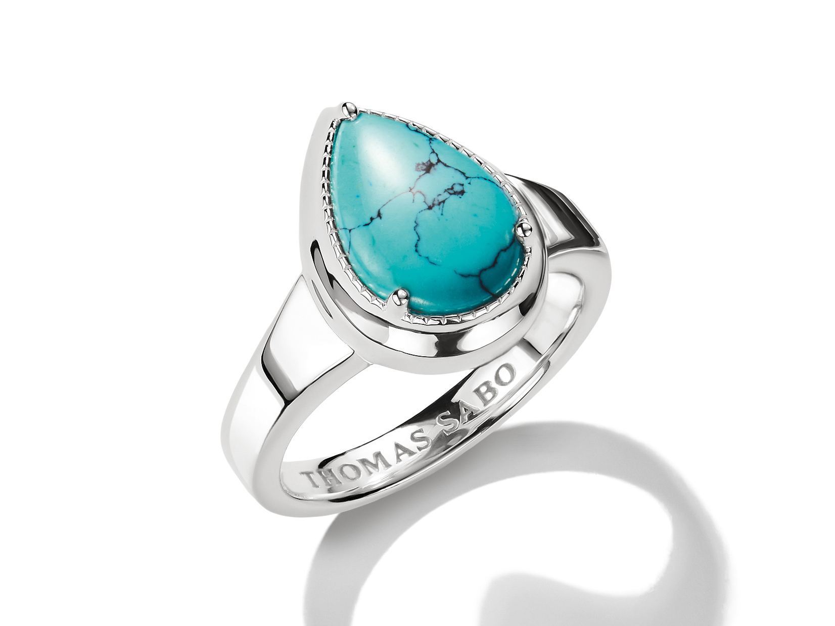 Thomas Sabo TR2522-404-17-60 ELYNDRA Ring - Sterling Silber & imit. Türkis - Türkis - Gr. 60
