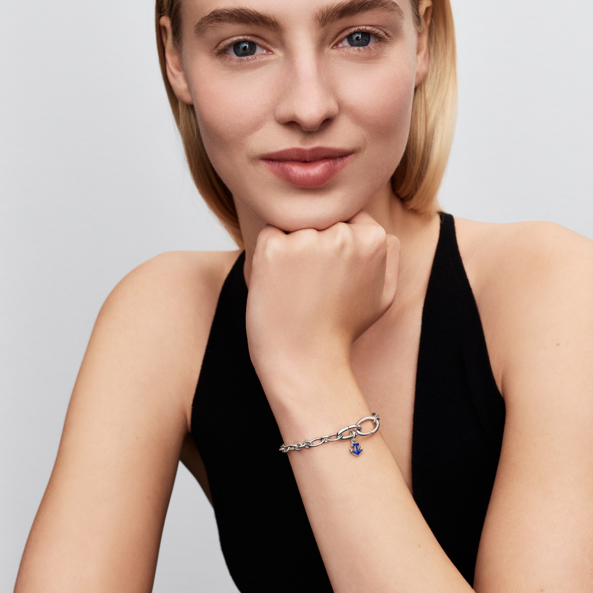 Pandora ME - Anker Mini-Dangle-charm - Silber - synth. Lapislazuli - Blau – Ansicht 4