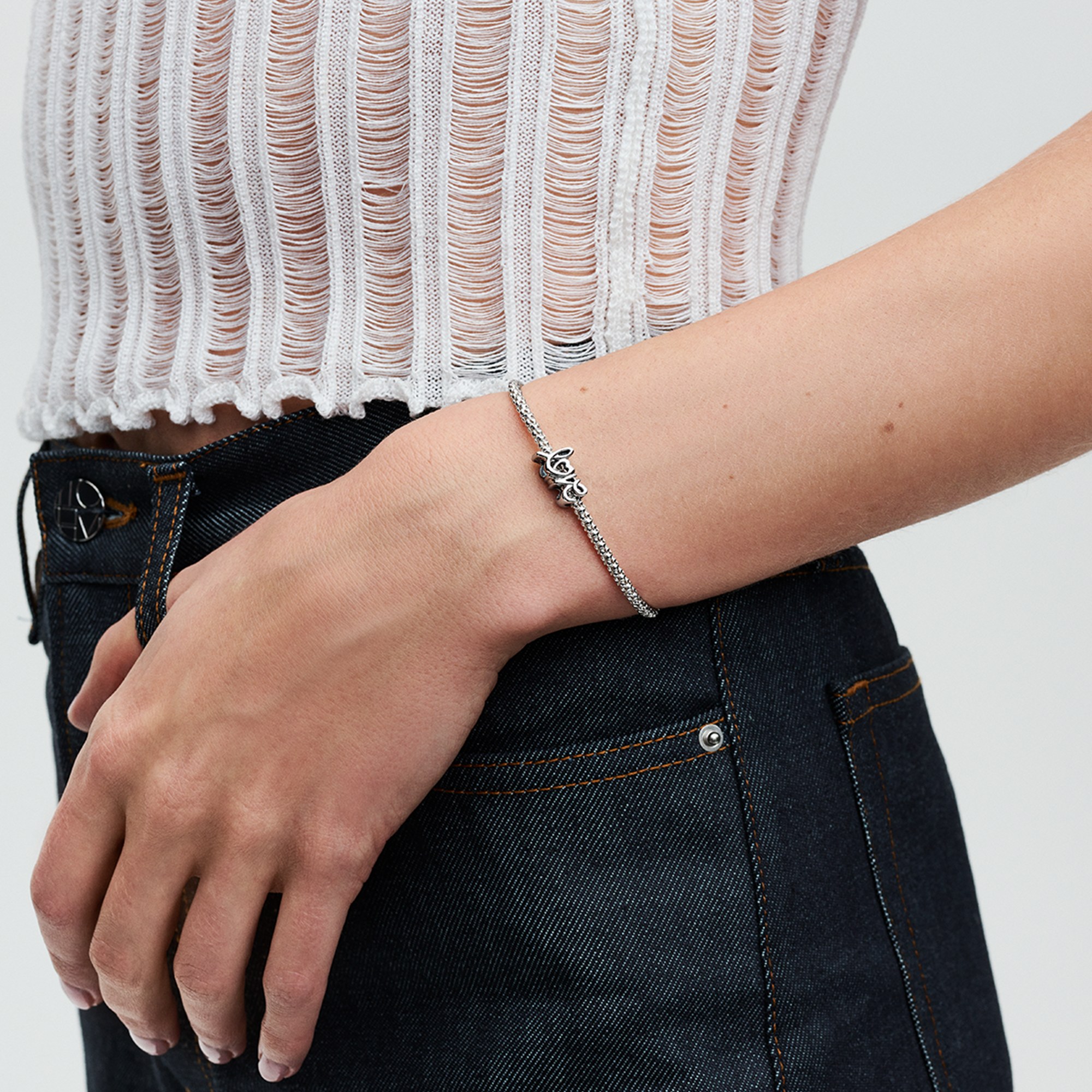 Pandora Handgeschriebene Liebe Charm - Sterling Silber – Ansicht 5